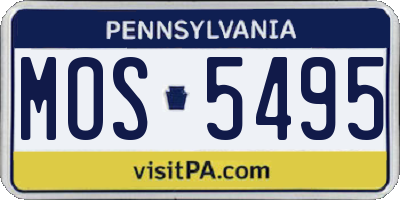 PA license plate MOS5495