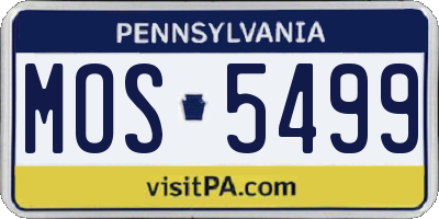 PA license plate MOS5499
