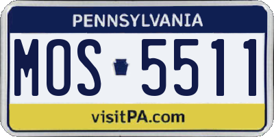 PA license plate MOS5511