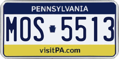 PA license plate MOS5513