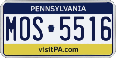 PA license plate MOS5516