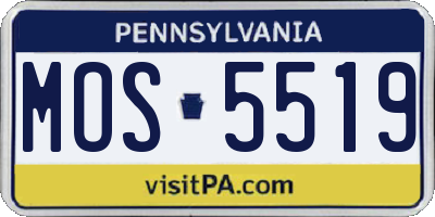 PA license plate MOS5519
