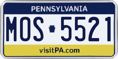 PA license plate MOS5521
