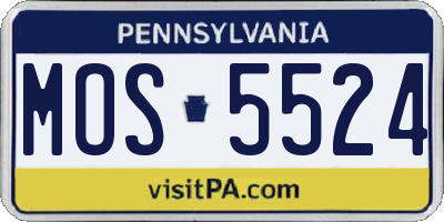 PA license plate MOS5524