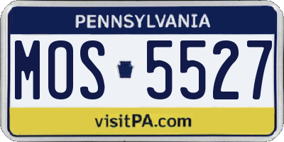 PA license plate MOS5527