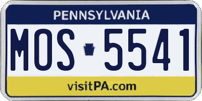 PA license plate MOS5541
