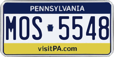 PA license plate MOS5548