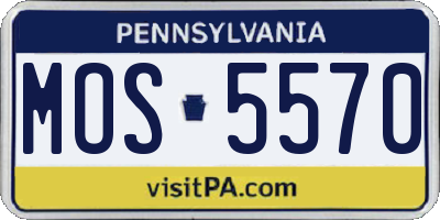 PA license plate MOS5570