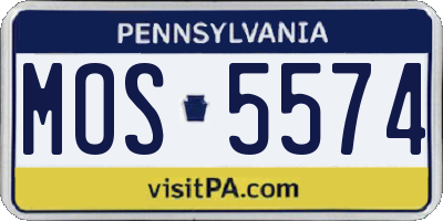 PA license plate MOS5574