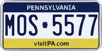 PA license plate MOS5577