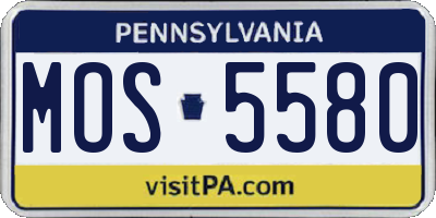 PA license plate MOS5580