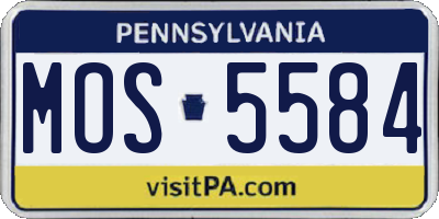 PA license plate MOS5584