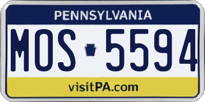 PA license plate MOS5594
