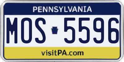 PA license plate MOS5596