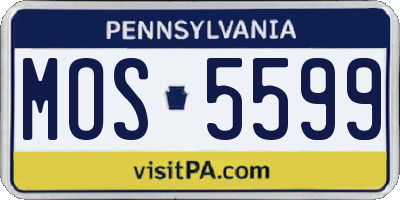 PA license plate MOS5599