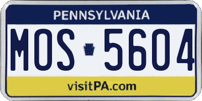 PA license plate MOS5604