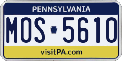 PA license plate MOS5610
