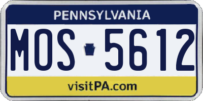 PA license plate MOS5612