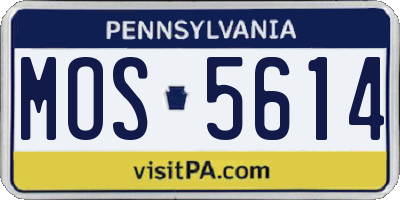 PA license plate MOS5614