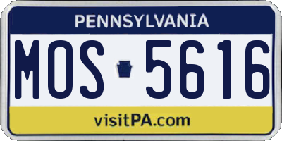 PA license plate MOS5616