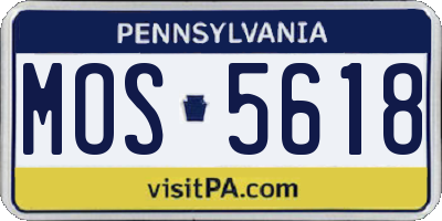 PA license plate MOS5618