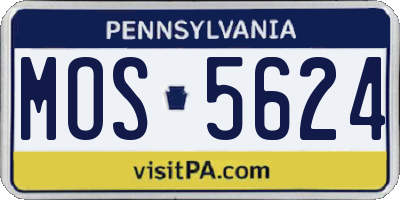 PA license plate MOS5624