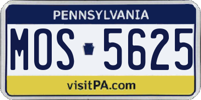 PA license plate MOS5625