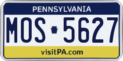 PA license plate MOS5627