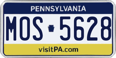 PA license plate MOS5628