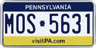 PA license plate MOS5631