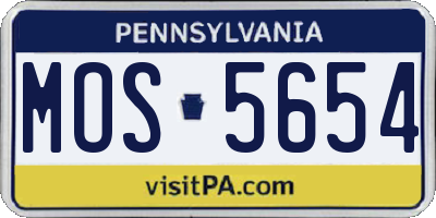 PA license plate MOS5654
