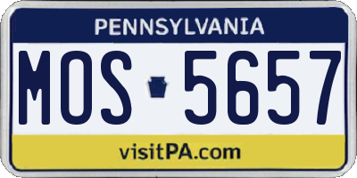 PA license plate MOS5657