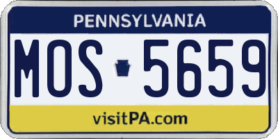 PA license plate MOS5659