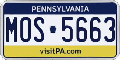 PA license plate MOS5663