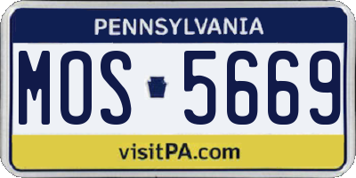 PA license plate MOS5669