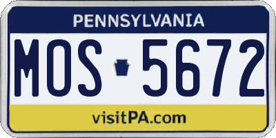 PA license plate MOS5672
