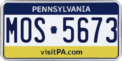 PA license plate MOS5673