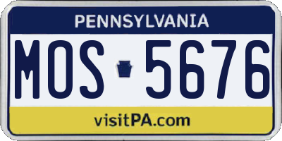 PA license plate MOS5676