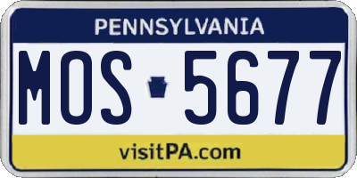 PA license plate MOS5677