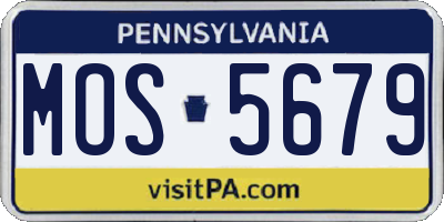 PA license plate MOS5679