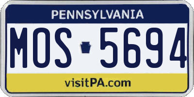 PA license plate MOS5694