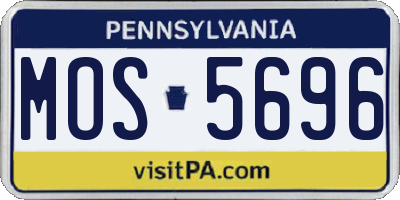 PA license plate MOS5696