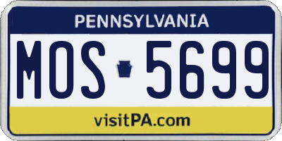 PA license plate MOS5699