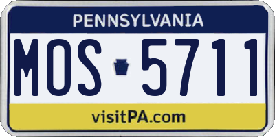 PA license plate MOS5711