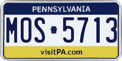 PA license plate MOS5713