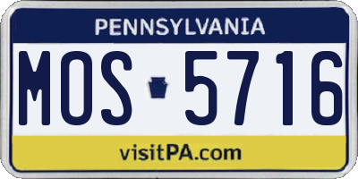 PA license plate MOS5716