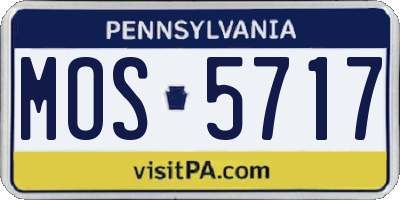 PA license plate MOS5717