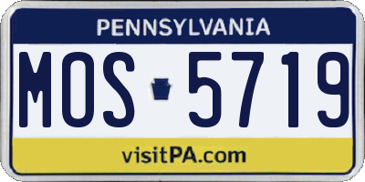 PA license plate MOS5719