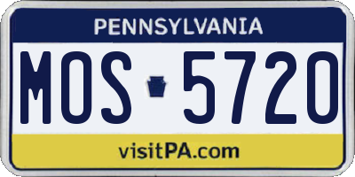 PA license plate MOS5720