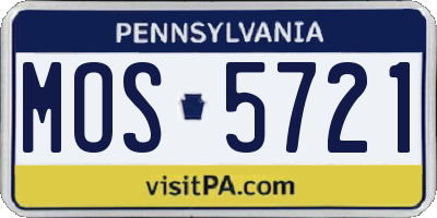 PA license plate MOS5721